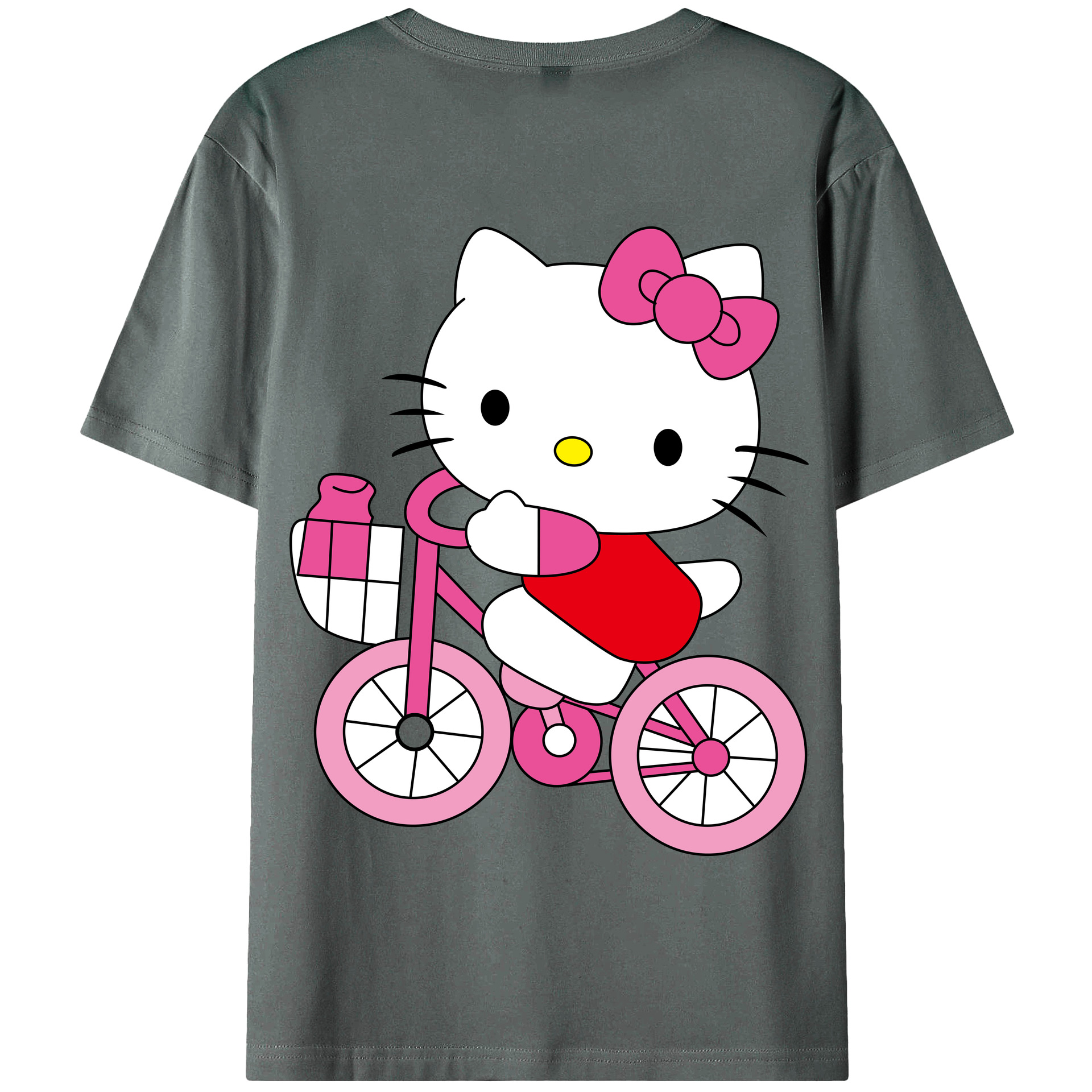 （画像用） Hello Kitty ハローキティ 綿100％半袖Tシャツ（背面プリント）